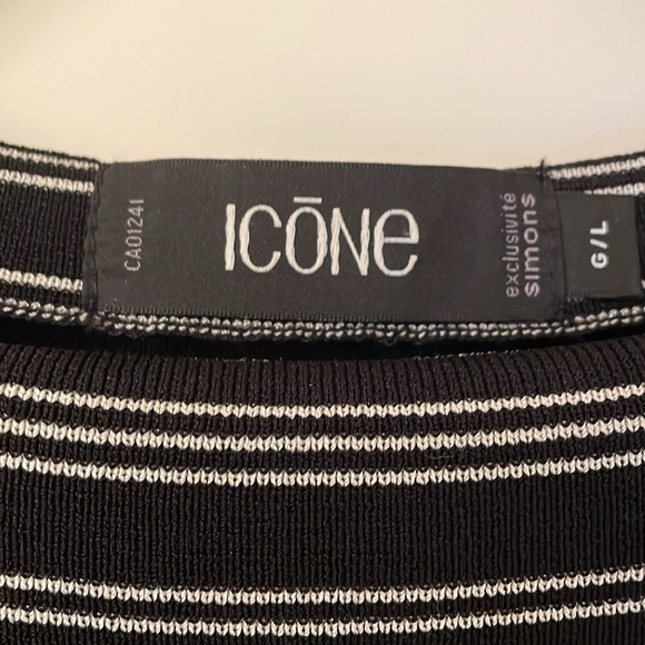 GUC Midi black and white stripes dress size L - Picture 2 of 2